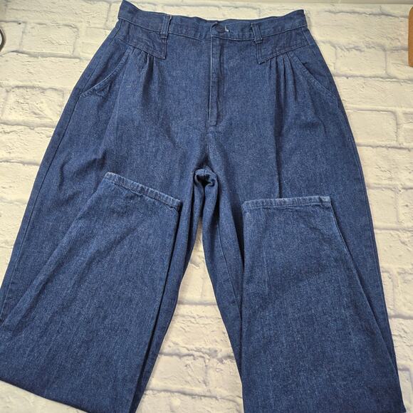 Vintage Cherokee Women's Jeans Pleated Tapered Front Yoke Dark Wash size 12 READ - Picture 7 of 15